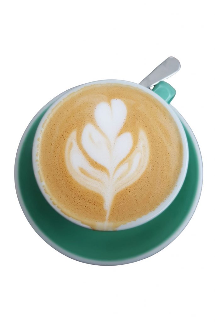taza cafe color verde con diseño