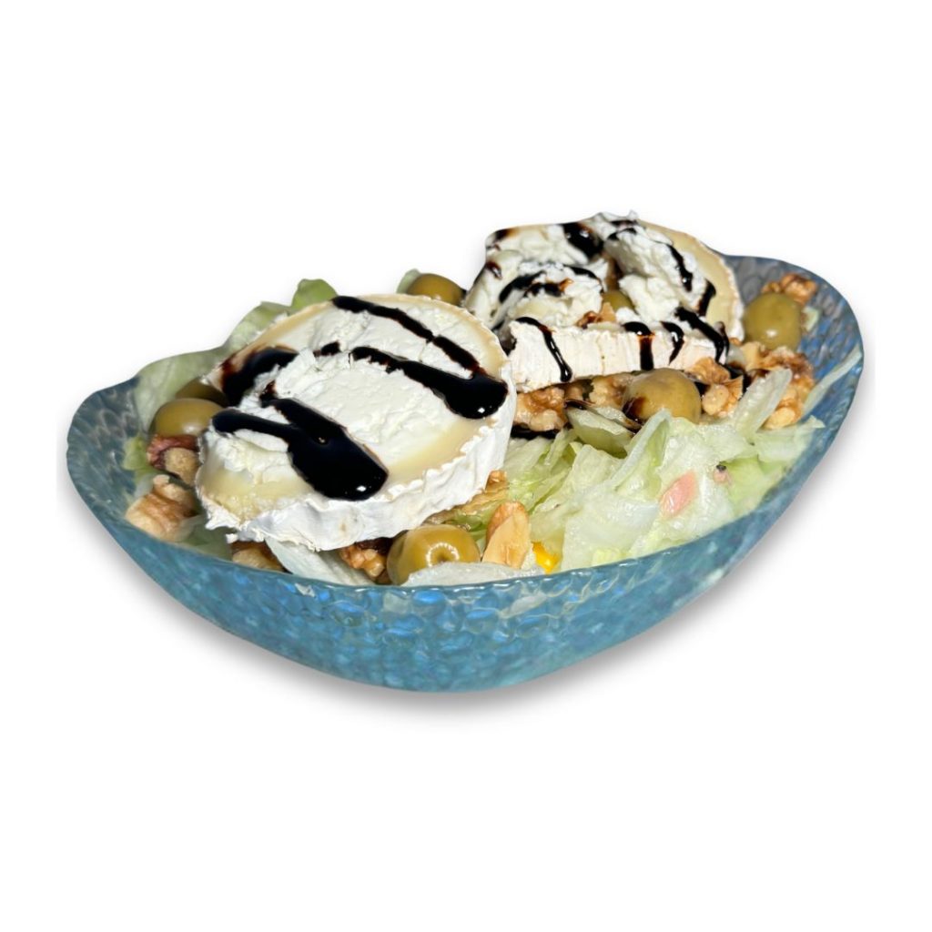 ensalada de rulo de cabra aceitunas lechuga