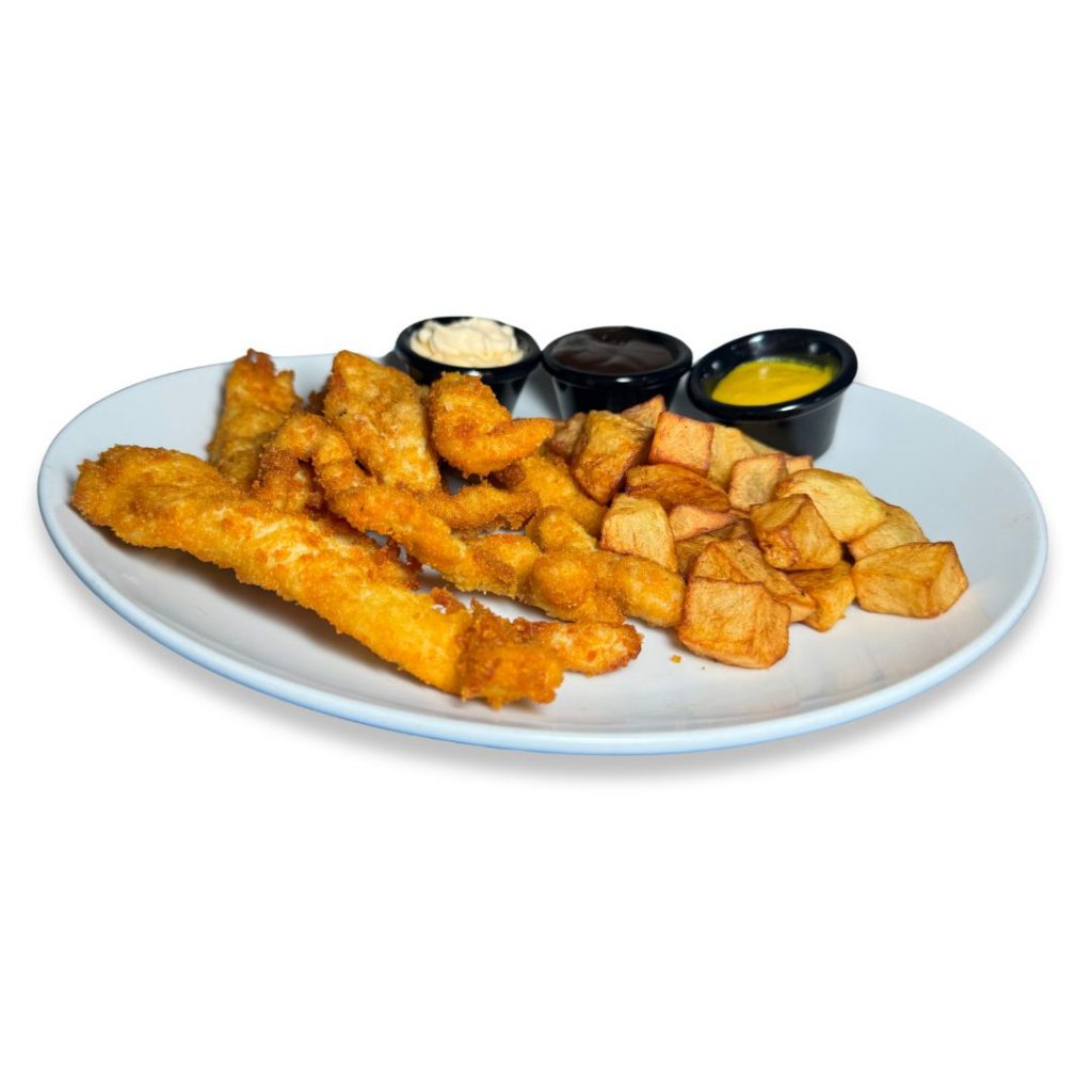 fingers de pollo y patatas fritas